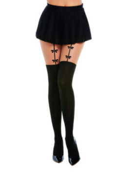 Collant effet porte jarretelles - DG0370BLK